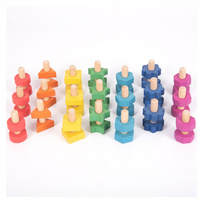 Nuts & Bolts, set suruburi si piulite din lemn, TickiT [5]