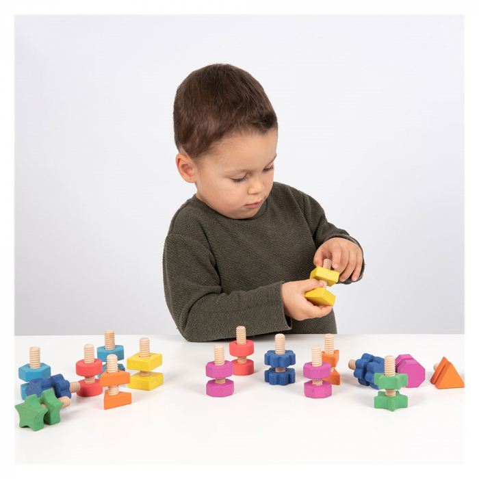 Nuts & Bolts, set suruburi si piulite din lemn, TickiT [4]