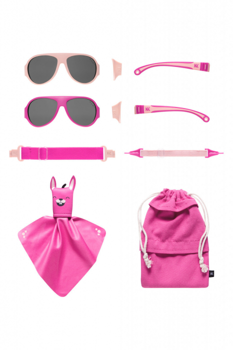 Ochelari de soare pentru copii MOKKI Click & Change, protectie UV, roz, 2-5 ani, set 2 perechi [2]