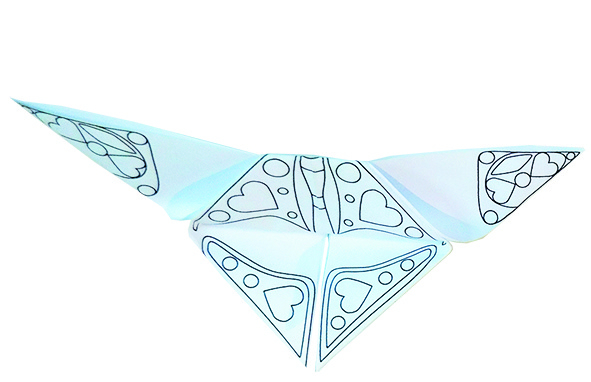 Origami fluturași de colorat [2]