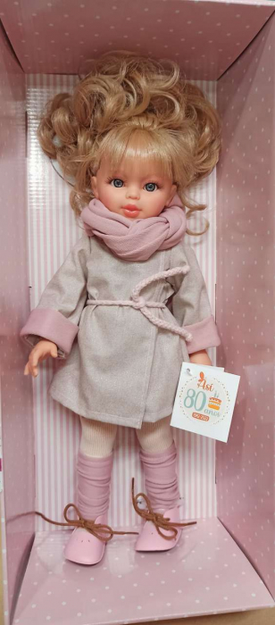Papusa Sabrina Blonda cu Hainuta si Fular Roz 40cm [4]