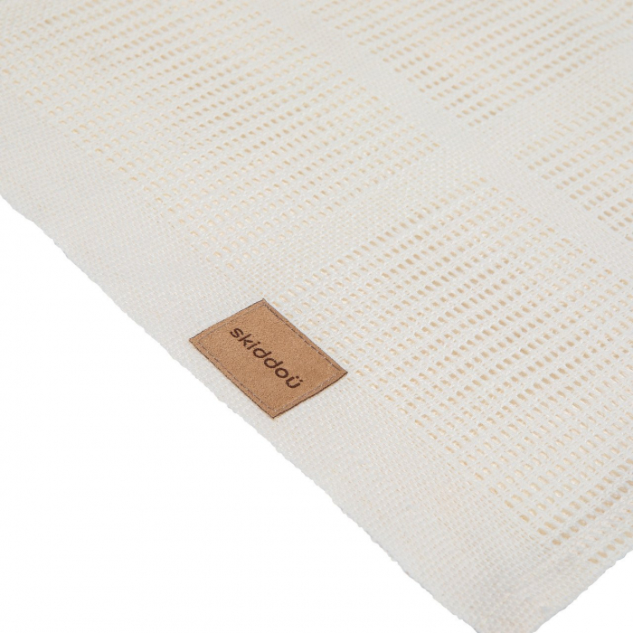 Paturica nou nascut Skiddou Lindi, 100% bumbac, Crem, 75x100cm [9]
