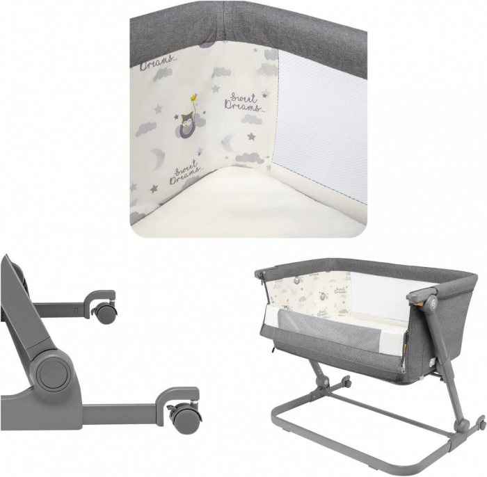 Patut 3 in 1 co-sleeping Skiddou Natt, Evening Dream, Gri inchis [8]