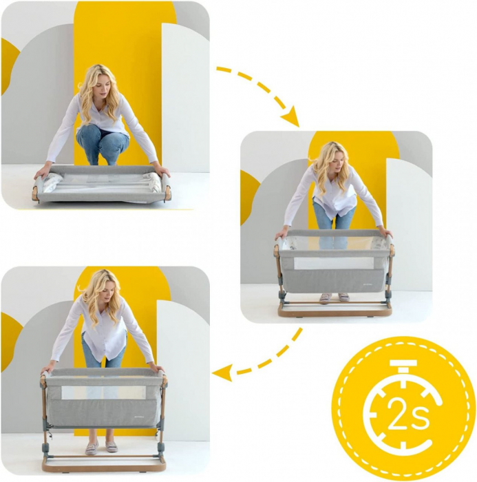 Patut 3 in 1 co-sleeping Skiddou Natt, Evening Dream, Gri inchis [4]