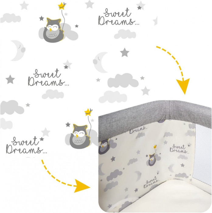 Patut 3 in 1 co-sleeping Skiddou Natt, Evening Dream, Gri inchis [6]