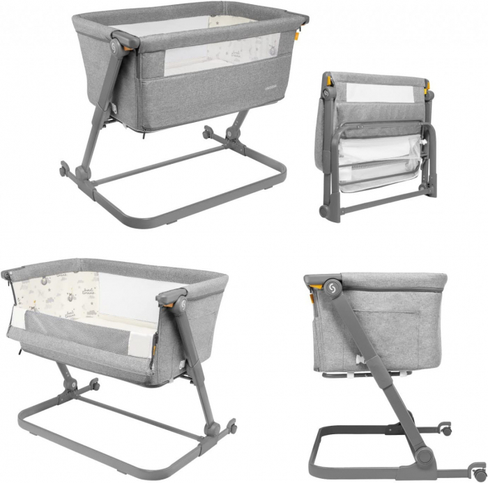 Patut 3 in 1 co-sleeping Skiddou Natt, Normandic Dream, Gri deschis [9]