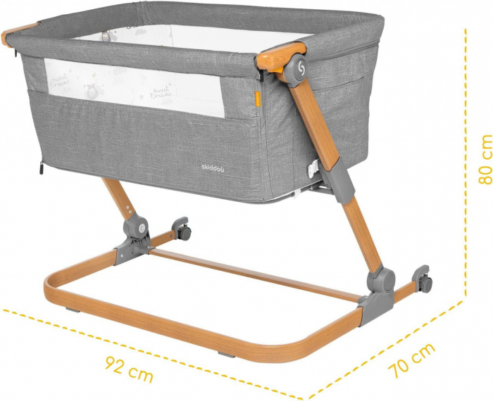 Patut 3 in 1 co-sleeping Skiddou Natt, Normandic Wood, Wood-gri [12]