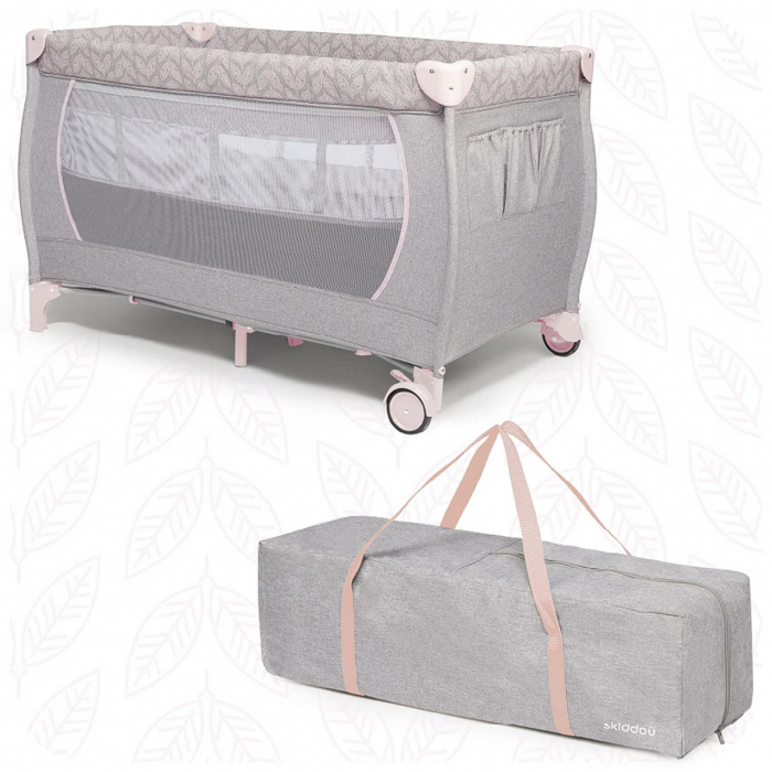 Patut de calatorie pliabil Skiddou Lunar, 2 nivele, Keep Pink, Roz [8]