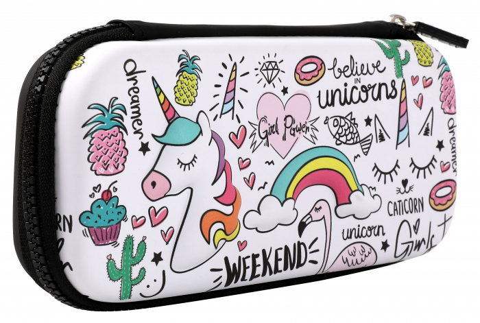 Penar scolar cu design cu unicorni, cu 1 fermoar, neechipat, iTotal [3]
