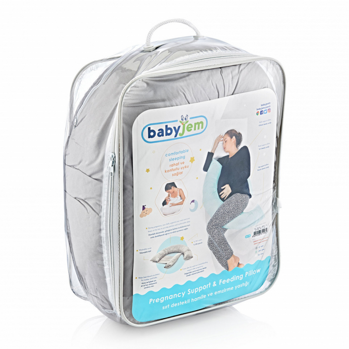 Perna gravide si alaptare multifunctionala BabyJem (Culoare: Ecru) [2]