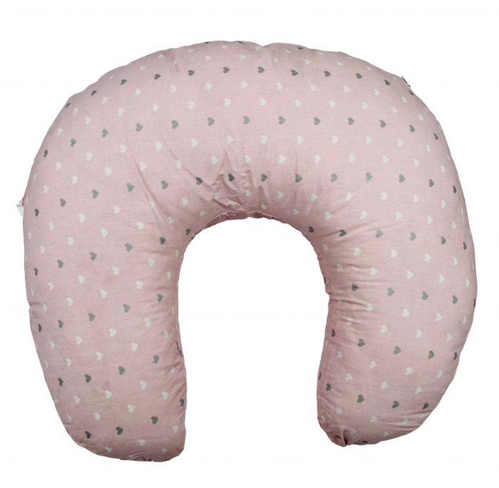Perna pentru alaptat 2 in 1 Nursing Pillow Flowers, BabyJem (Culoare: Roz) [2]