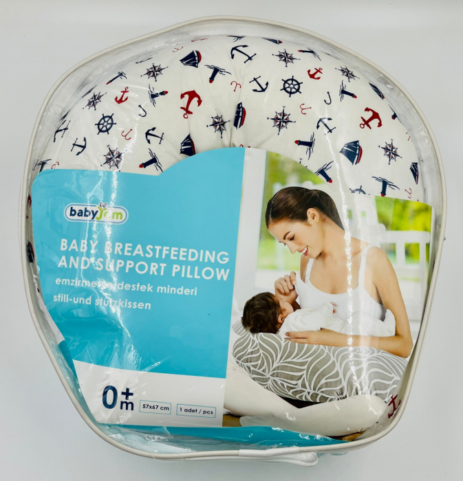 Perna pentru alaptat 2 in 1 Nursing Pillow Marine, BabyJem [4]