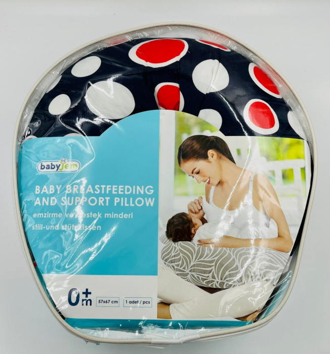 Perna pentru alaptat 2 in 1 Nursing Pillow Navy, BabyJem [2]