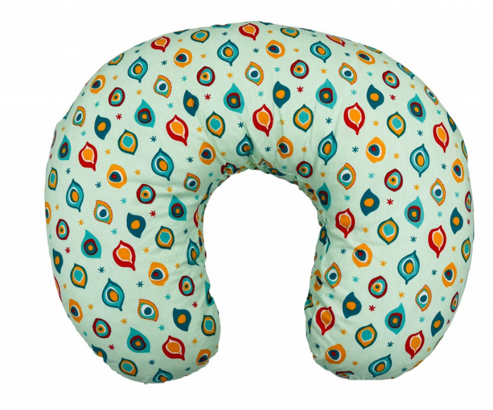 Perna pentru alaptat 2 in 1 Nursing Pillow Paun, BabyJem (Culoare: Albastru) [1]