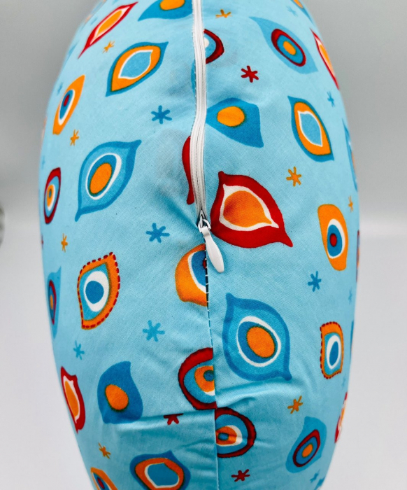 Perna pentru alaptat 2 in 1 Nursing Pillow Paun, BabyJem (Culoare: Albastru) [7]