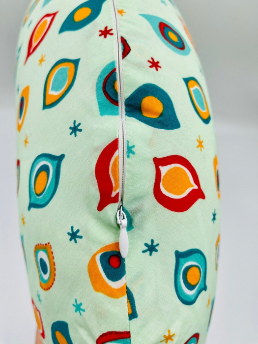 Perna pentru alaptat 2 in 1 Nursing Pillow Paun, BabyJem (Culoare: Albastru) [3]