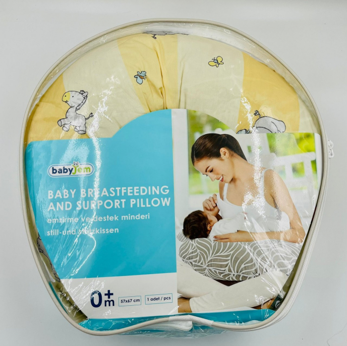 Perna pentru alaptat 2 in 1 Nursing Pillow Zoo, BabyJem (Culoare: Galben) [7]