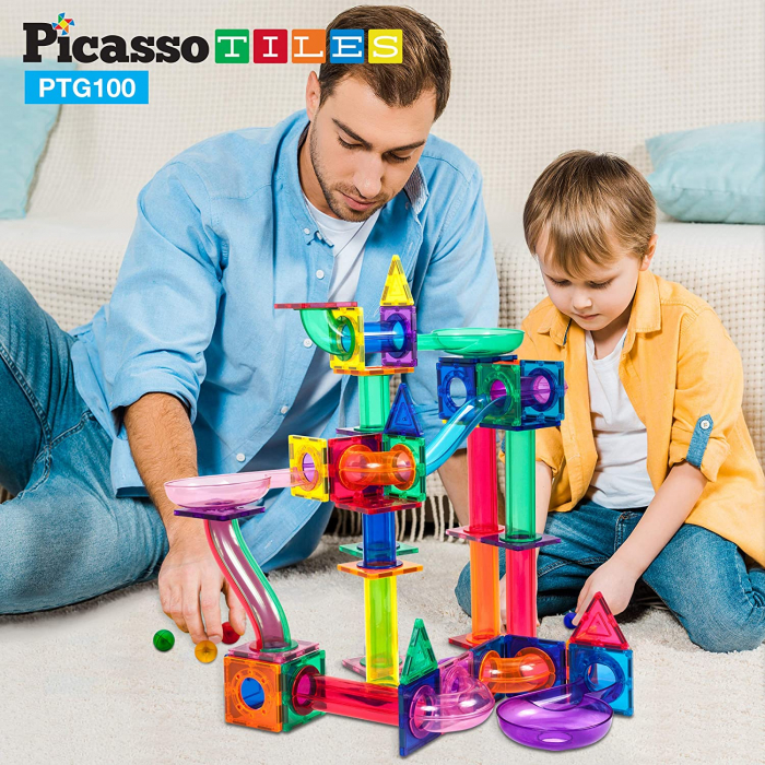 Traseu magnetic cu bile (Marble Run), 100 de piese [8]