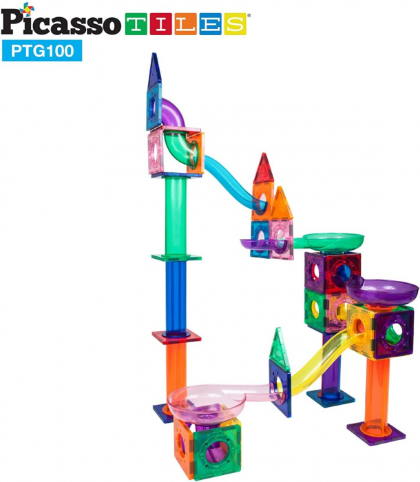 Traseu magnetic cu bile (Marble Run), 100 de piese [6]