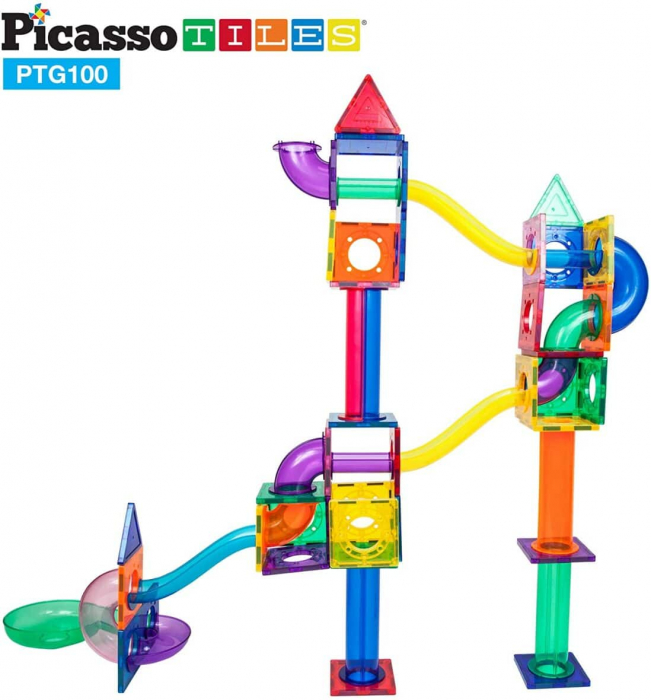 Traseu magnetic cu bile (Marble Run), 100 de piese [3]