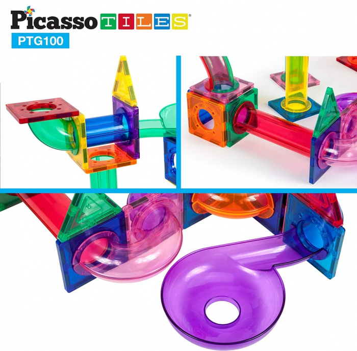 Traseu magnetic cu bile (Marble Run), 100 de piese [4]