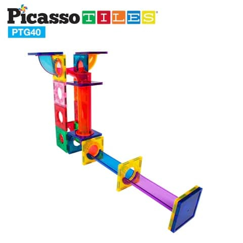PicassoTiles Traseu magnetic cu bile (Marble Run) 40 de piese [6]