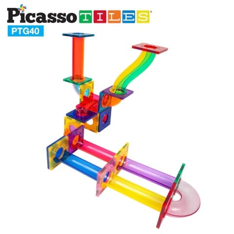 PicassoTiles Traseu magnetic cu bile (Marble Run) 40 de piese [7]