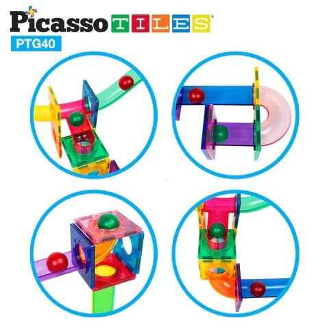 PicassoTiles Traseu magnetic cu bile (Marble Run) 40 de piese [5]