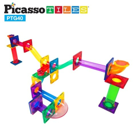 PicassoTiles Traseu magnetic cu bile (Marble Run) 40 de piese [8]