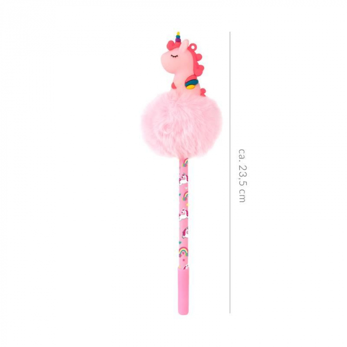 Pix cu gel, cu pom-pom si capac in forma de unicorn [3]