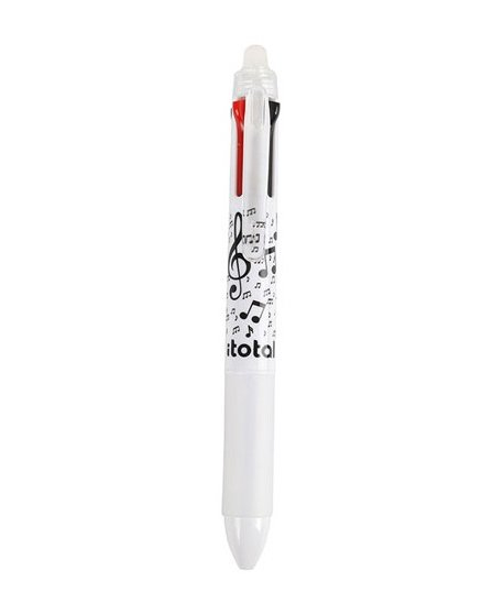 Pix erasable, multicolor, cu mecanism retractabil, 4 culori, cu design muzica, iTotal [1]
