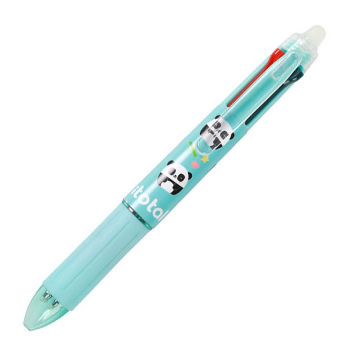 Pix erasable, multicolor, cu mecanism retractabil, 4 culori, design panda [1]