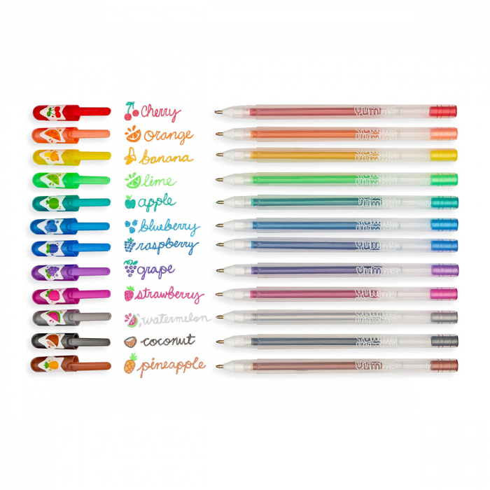 Pixuri cu gel colorate cu sclipici, parfumate, 2.0 Yummy Yummy - Set de 12 [2]