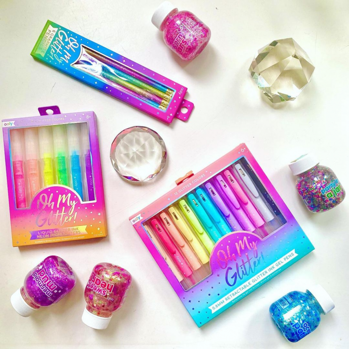 Pixuri retractabile cu gel si sclipici, Oh My Glitter!, set 12 culori [5]