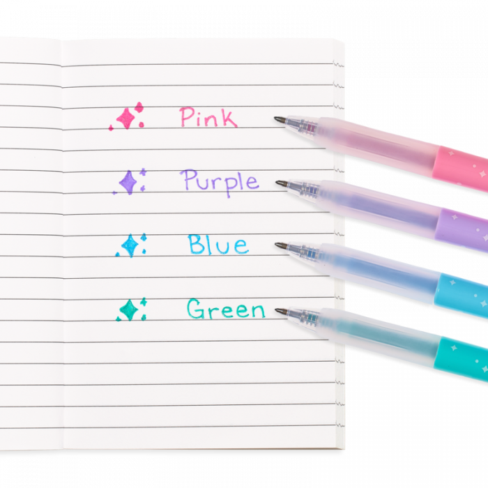 Pixuri retractabile cu gel si sclipici, Oh My Glitter!, set 4 culori [3]