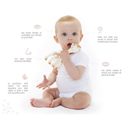 Punga Cadou Din Bumbac cu Girafa Sophie,  Zornaitoare si Inel Dentitie [2]