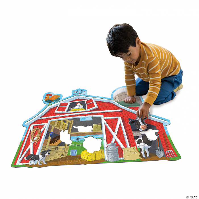 Puzzle de podea in forma de hambar, Barn budies floor puzzle, Peaceable Kingdom [4]
