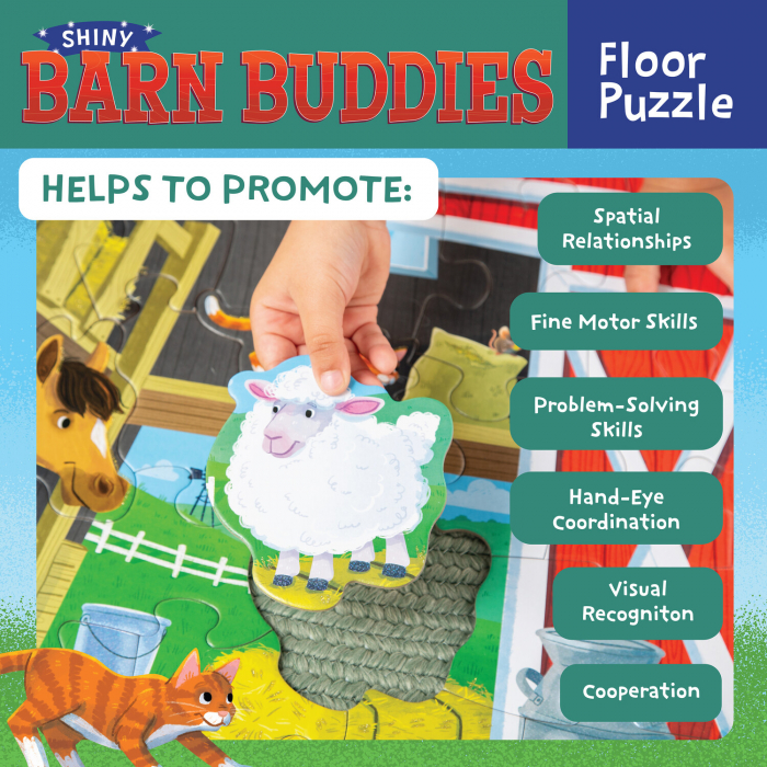 Puzzle de podea in forma de hambar, Barn budies floor puzzle, Peaceable Kingdom [9]