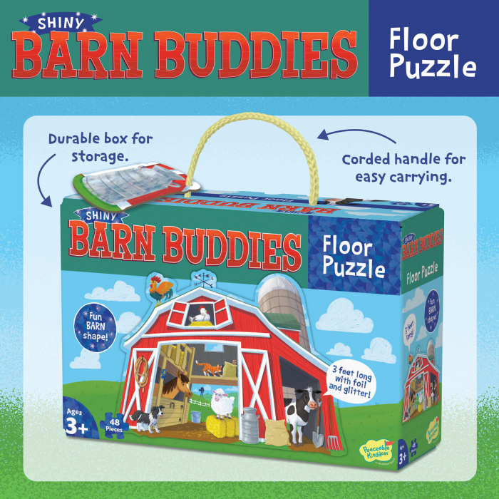 Puzzle de podea in forma de hambar, Barn budies floor puzzle, Peaceable Kingdom [10]