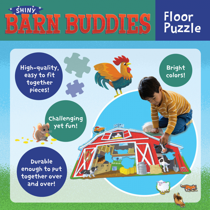 Puzzle de podea in forma de hambar, Barn budies floor puzzle, Peaceable Kingdom [11]