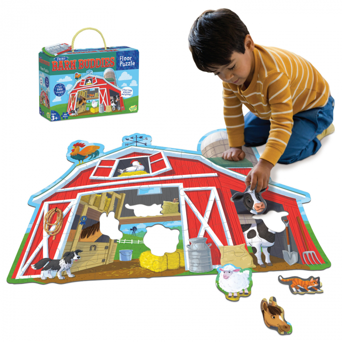 Puzzle de podea in forma de hambar, Barn budies floor puzzle, Peaceable Kingdom [12]