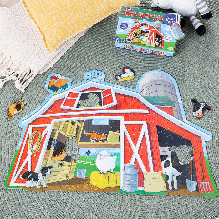 Puzzle de podea in forma de hambar, Barn budies floor puzzle, Peaceable Kingdom [7]