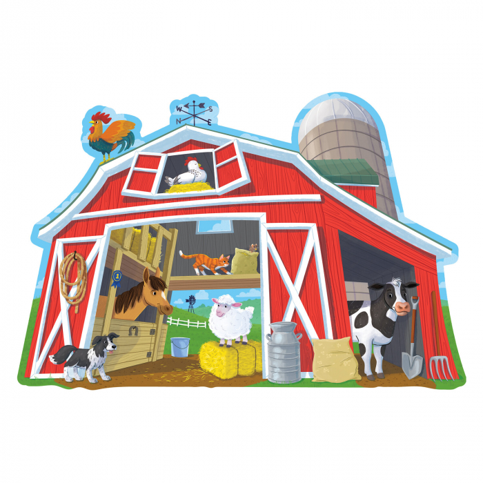 Puzzle de podea in forma de hambar, Barn budies floor puzzle, Peaceable Kingdom [13]