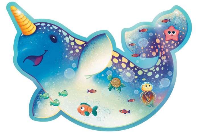 Puzzle de podea in forma de narval, Narwhal floor puzzle, Peaceable Kingdom [7]