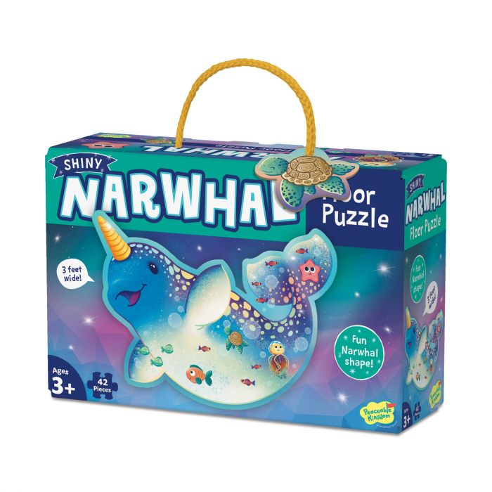 Puzzle de podea in forma de narval, Narwhal floor puzzle, Peaceable Kingdom [2]