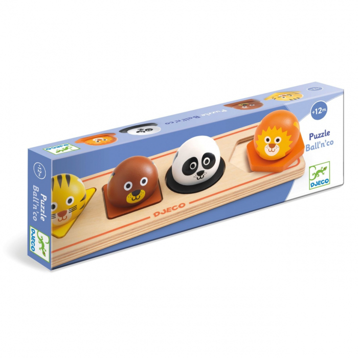 Puzzle din lemn Animale salbatice, Djeco [1]