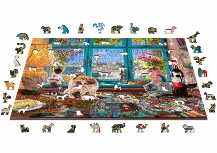 Puzzle din lemn, Biroul pisicutelor, 1010 piese [4]