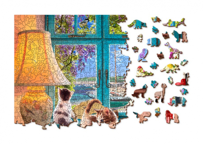 Puzzle din lemn, Biroul pisicutelor, 1010 piese [3]