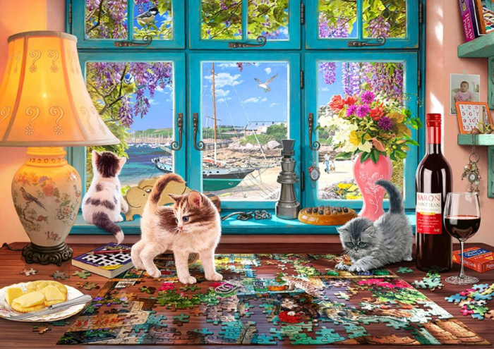 Puzzle din lemn, Biroul pisicutelor, 1010 piese [5]