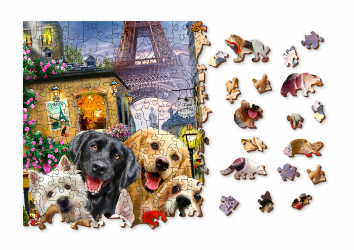 Puzzle din lemn, Catelusi in Paris, 200 piese [3]